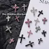 Nuevos accesorios de manicura cruzada estilo INS, decoraciones populares de aleación en línea, accesorios de uñas retro de diamantes completos para bricolaje