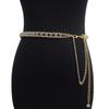 Nuevo Cinturón de Mujer Transfronterizo Decoración Casual Incrustado con Pedrería Cadena de Metal Cadena de Cintura con Falda Listo para Enviar Venta al por Mayor