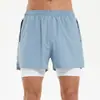 Shorts de Fitness de Dos en Uno Finos de Verano para Hombre, Shorts Deportivos de Baloncesto, Running y Entrenamiento de Alta Elasticidad Ajustados, de Secado Rápido