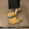 Zapatos Birkenstock de suela gruesa, medias pantuflas de punta cerrada para mujer, calzado de exterior, nuevo estilo Primavera/Otoño 2026, zapatos tipo mula retro, medias pantuflas Birkenstock de suela blanda