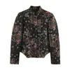 Estilo europeo y americano comercio exterior otoño nuevo ropa de mujer manga larga versátil cuello alto dobladillo corto chaqueta abrigo