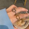 Anillo de amor simple con giro, apertura con temperamento, joyería ajustable para niña, estilo Hong Kong, accesorios de alta gama, anillo para dedo índice