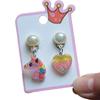 Conjunto de pendientes con clip para las orejas de unicornio para niñas, de resina, con dibujos animados de estilo europeo y americano.