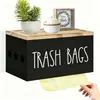 Estante de Almacenamiento de Pared para Cocina del Hogar, Comedor, Baño, Estante de Almacenamiento para Bolsas de Basura, Caja de Almacenamiento de Madera para Bolsas de Basura