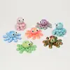 Colgante de Pulpo Impreso en 3D, Llavero Lindo, Juguete Articulado de una Sola Pieza Multicolor Móvil, Colgante Pequeño Creativo Infantil