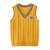 Colete de lã torcida de algodão para meninos e meninas, colete de tricô, suéter, crianças de meia-idade e grandes, jardim de infância, uniforme escolar, atacado coreano