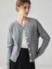 Cárdigan 100% cachemir puro para mujer, cuello redondo, estilo otoño e invierno, patrón de rombos, suéter de punto suave y acogedor, prenda exterior holgada