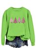 Amazon eBay estación independiente patrón de árbol de Navidad colorido europeo y americano suéter casual versátil de cuello redondo cómodo de manga larga para mujer