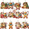 Decoraciones Navideñas de Madera de 24 Piezas Transfronterizas Hombre de Jengibre Adornos Navideños de Madera Colgantes Decoración para Fiesta en Casa y Jardín