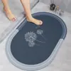 Tapete de chão para banheiro feito de terra de diatomáceas, tapete macio de secagem rápida para a entrada do banheiro, tapete para os pés absorvente de água e antiderrapante, base de carpete para casa