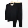 Conjunto de Roupa Íntima Térmica Masculina De Veludo com Forro de Lã Espessado Roupas de Outono para Jovens e Meia-Idade Calça Longa Base Fria
