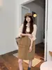 Foto Real de Vestido Jeans Sem Manga para Mulheres, Novo Estilo de Verão, Design Casual Solto com Zíper, Vestido Curto de Alça 11480
