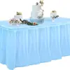 Toalha de Mesa Descartável de Plástico Saia de Mesa Retangular à Prova de Óleo Toalha de Mesa Pe Festa Casamento Mesa de Sobremesas Suprimentos para Festa Mesa de Jantar