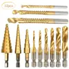 Broca escariadora pagoda de haste hexagonal transfronteiriça aço rápido canal reto step drill 4241 titânio revestido escariadora step drill