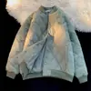 Chaqueta de algodón con estampado de rombos estilo americano, chaqueta de béisbol holgada para hombre de otoño/invierno, chaqueta casual moderna y versátil para pareja
