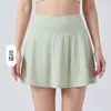 Conjunto de yoga para mujer, falda de línea A, diseño anti-exposición, falda corta de dos piezas simulada, cuenta con un bolsillo trasero, secado rápido, transpirable, duradero y resistente a las arrugas