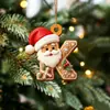 Novo Pingente Plano de Acrílico Carta de Pão de Gengibre do Papai Noel de Natal Enfeites de Árvore de Natal Enfeites de Festival