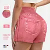 Pantalones de Yoga Transfronterizos Europeos y Americanos, Pantalones Cortos de Mezclilla Sintética, Pantalones Cortos de Cintura Alta para Mujer que Levantan los Glúteos y Adelgazan, Pantalones Cortos Deportivos para Mujer, Ropa de Exterior de Verano