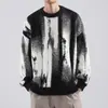 Tejido de Punto de Color Contrastante para Hombre Primavera y Otoño Calle Alta Americana Suave Cera Casual Tejido de Punto Talla Grande Punto Holgado Sudadera Chaqueta