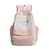 Mochila Escolar Versátil de Grande Capacidade para Meninas 2026 Coração Casual Simples Mochila Escolar para Ir e Voltar Casual Bolsa de Ombro Dupla