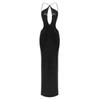 En Stock Nuevo Comercio Exterior Estilo de Alta Gama Discoteca Hueco Halter Espalda Descubierta Lentejuelas Vestido Largo Vestido para Mujer Europeo y Americano.