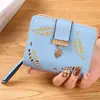 Venta al por Mayor de Fábrica Billetera para Mujer Corta de Hoja 20% Plegable Billetera para Mujer Coreana Calada Tendencia de Moda Monedero Tarjetero