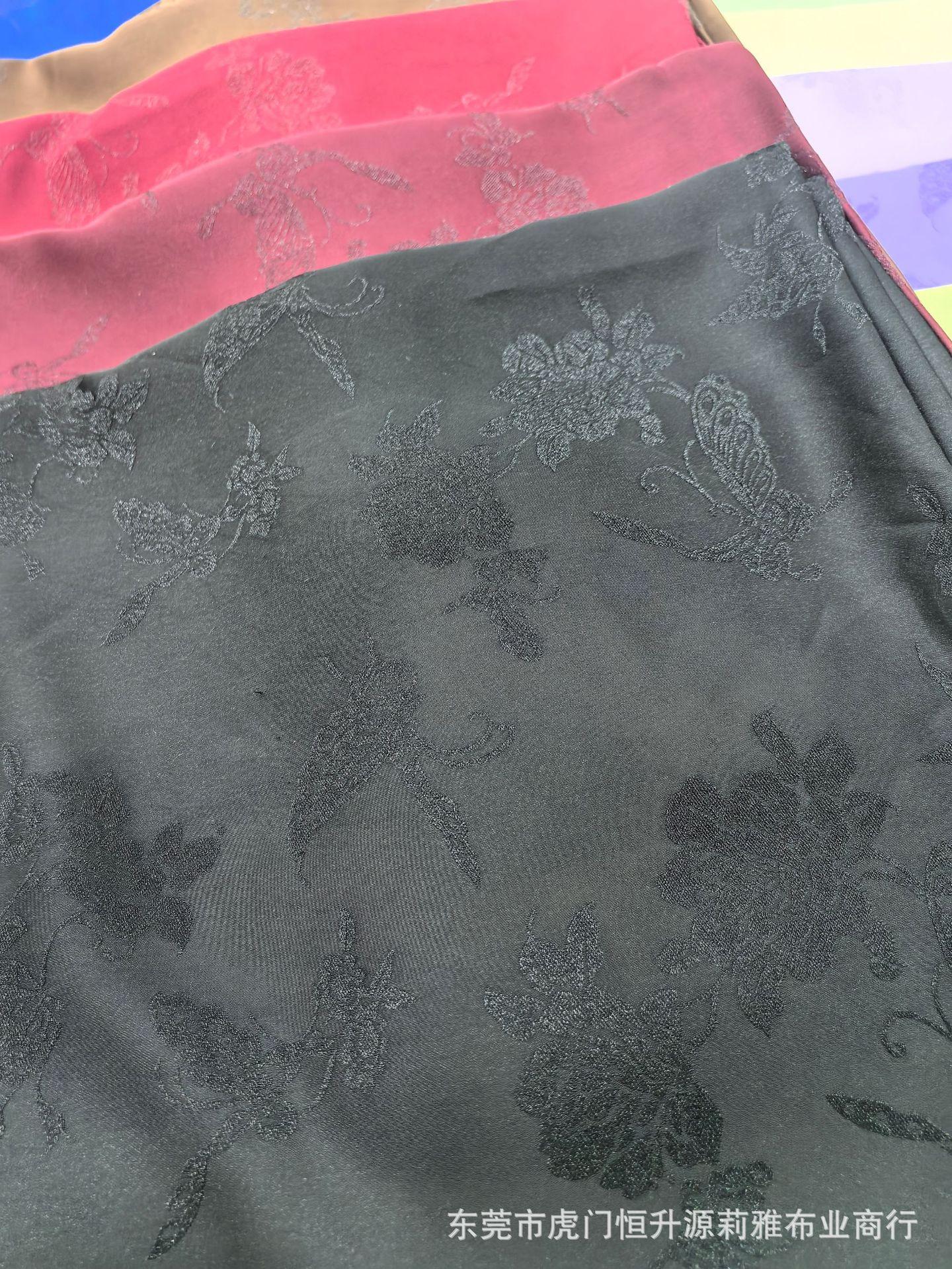 新款钻石丝提花面料 亮丝蝴蝶提花布 潮流国风旗袍连