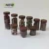 Botella de Suplemento para la Salud de Calibre 70 para Empacar Polvo de Sanqi, Azafrán y Bayas de Goji Negras, Contenedor de PET de Grado Alimenticio con Tapa de Madera de Acacia