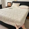 Sábana Bajera de Terciopelo Solar Cálido Jacquard de Lujo Ligero Juego de Sábanas de Cama de Terciopelo Plus de Invierno Protector de Colchón Cubierta Completa de una Pieza Lavable a Máquina
