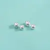 Prata Esterlina S925 Galvanizada Quadrado Côncavo de Precisão Pequenas Contas Soltas Mini Contas Espaçadoras Contas para Pulseira Anel Cristal Prateado Quebrado