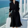 Vestido Preto Pequeno de Triacetato, Vestido Elegante de Alta Qualidade, Novo Vestido Preto de Comprimento Médio Feminino Primavera e Verão 2026
