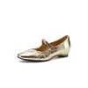 Zapatos Mary Jane ultra suaves de piel de oveja estilo coreano para mujer, con tacón oculto, puntera poco profunda y diseño de una sola tira, perfectos para primavera y verano