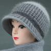 Chapéu de Inverno para Mulheres, Idosas, Chapéu de Lã Tricotado Quente com Forro de Fleece, Chapéu para Mãe de Meia-Idade e Idosa, Chapéu com Aba Larga e Proteção para Orelhas com Forro de Fleece