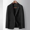 Blazer Casual para Hombre 2026 Primavera/Otoño Lujo Ligero de Negocios Blazer de un Solo Botón para Personas de Mediana Edad y Jóvenes Chaqueta Blazer Moderna de un Solo Botón Negra