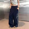 Pantalones de calle de otoño de estilo hip-hop americano vintage lavados de moda, pantalones deportivos retro de jazz de corte holgado, modernos