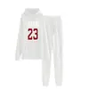 2024 Versión Coreana Nuevo Conjunto de Sudadera Unisex con Capucha de Color Sólido Talla Grande Conjunto Casual Holgado de Dos Piezas para Mujer