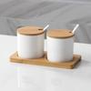 Tarro de condimento de cerámica, caja de condimentos creativa, tarro de sal de cocina para el hogar, olla para salsa, fideos, restaurante, olla para vinagre, tarro para chile