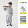 Dududu Home Conjunto Infantil Outono Moletom e Calça para Meninos Conjunto de Duas Peças Roupa de Outono Top para Meninas Calça Longa Roupa de Bebê