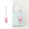Nuevo Colgante de Gato de Cuero con Borlas Accesorio de Moda para Bolso Llavero de Bufanda de Seda Coreana Colgante para Mochila