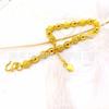 Pulsera redonda de cuentas para dama chapada en oro cobre, venta al por mayor directa de fábrica, cuentas ligeras, cuentas de arena alternadas, regalo para novio/a