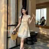 Vestido cuadrado romántico estilo francés con retazos de encaje LS Guangzhou Trece Líneas 2026 nuevo vestido de verano 23262