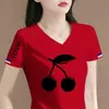 Camiseta de manga corta de marca para comercio exterior transfronterizo, con excedente, corte holgado, versátil, top básico de media manga con estampado de moda