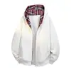 Sudadera con capucha y cremallera para hombre Estilo Primavera/Otoño Chaqueta Casual Holgada Cardigan de Color Sólido Ropa Deportiva Gris Jaspeado Negro