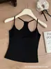 Top de tirantes sin mangas picante para chica americana con hermosas tiras en la espalda, copas fijas integradas, ropa interior, ropa exterior, lencería casual sin espalda