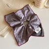Pañuelo Cuadrado Patchwork Bloques de Color Floral Gris y Morado Coreano Lazo Plegado para el Cabello Pasador Nuevo Pasador Aro para el Cabello Accesorios para el Cabello para Mujeres