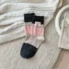 Meias de Veludo Nuvem Quentes Outono e Inverno Femininas com Laço Lã Fleece Meio da Panturrilha para Aquecimento em Casa Meias Maternidade com Laço
