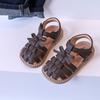 Bebê Menina Sandálias de Verão 1-3-5 Anos de Idade 2 Crianças Sapatos de Praia Estilo Coreano Oco Respirável Menina Princesa Sapatos Antiderrapantes
