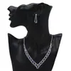 Joyas al por mayor transfronterizas zircón azul boda traje de tres piezas collar pendientes pulsera joyería nupcial ZN010