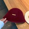 Celebridad de Internet de Diseñador Metal Estándar Sombrero de Pescador Lana de Invierno para Mujer Cálido Protección para los Oídos Resistente al Frío Sombrero de Cubo Exhibición Facial Sombrero de Cubeta Pequeño