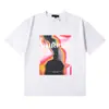 25Ss Marca Morada de Calle Marca Americana de Moda Camiseta Casual Retro Holgada de Manga Corta Estilo Igual para Pareja